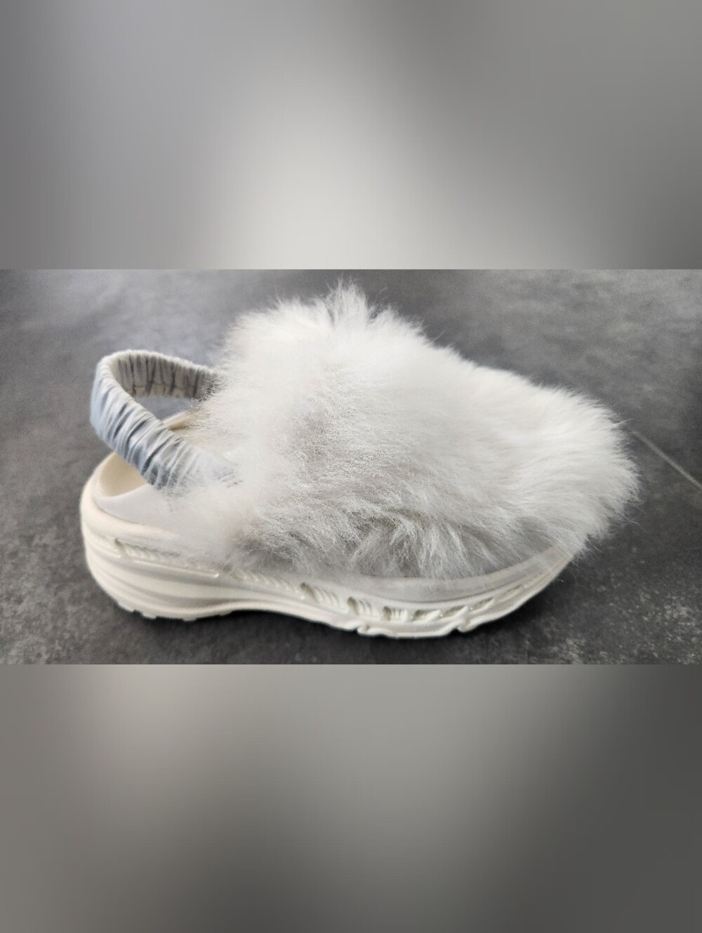 UGG Fluffy Runner White Toscana Leather Slingback Wedge